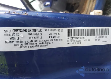 2013 Fiat 500 Sport z USA, uszkodzony, nr VIN 3C3CFFBR4DT607347